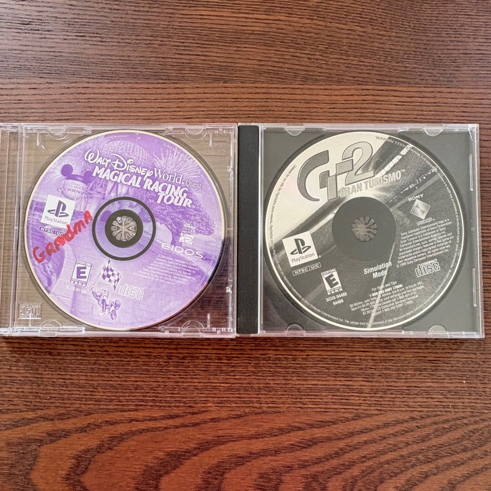 Sony PS1 Lot 2 Video Games Disney World Quest &‎ Gran Turismo TESTED WORKING